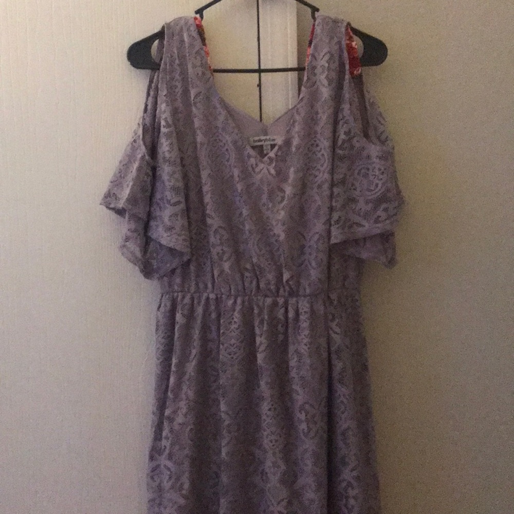 Purple soft shoulderless dress